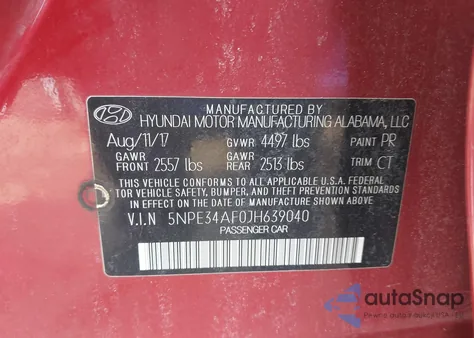 2018 Hyundai Sonata Sport z USA, uszkodzony, nr VIN 5NPE34AF0JH639040